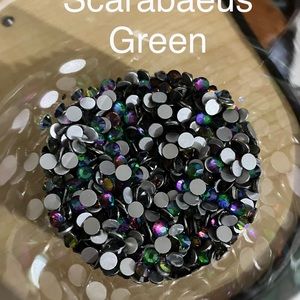 Ss20 Scarabaeus Green Flatback Rhinestones